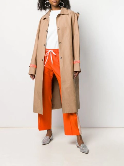 Shop Miu Miu Low Rise Track Trousers - Orange