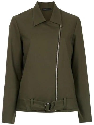 Shop Andrea Marques Biker Jacket In Green