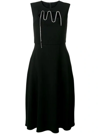 Shop Christopher Kane Squiggle Cupchain Crepe Dress In Black