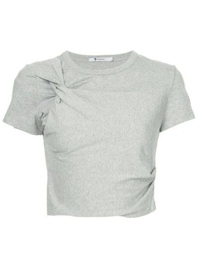 Shop Alexander Wang T 'twist' Cropped-t-shirt In Grey