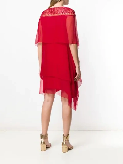 Shop Alberta Ferretti Tiered Dress In Red