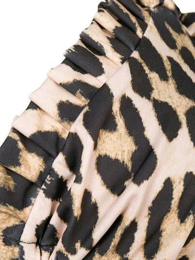 Shop Ganni Leopard-print Bikini In Neutrals