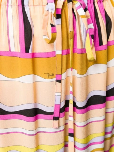 Shop Emilio Pucci Long Drawstring Waist Skirt In Yellow