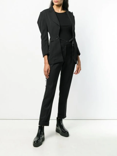 Shop Yohji Yamamoto Long-sleeve Fitted Sweater - Black