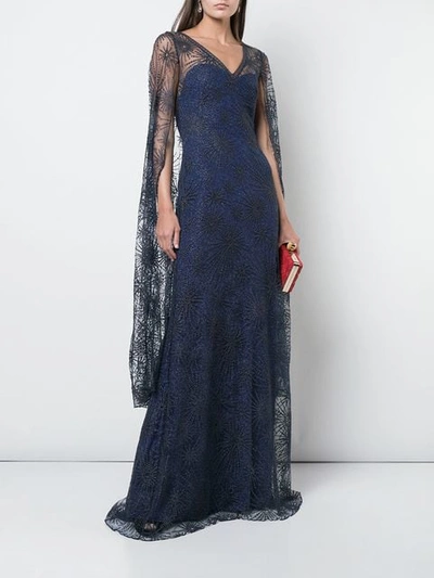 Shop Tadashi Shoji Abendkleid Mit Cape In Blue