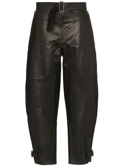 Shop Jw Anderson Fold Front Belted Utility Trousers In Black