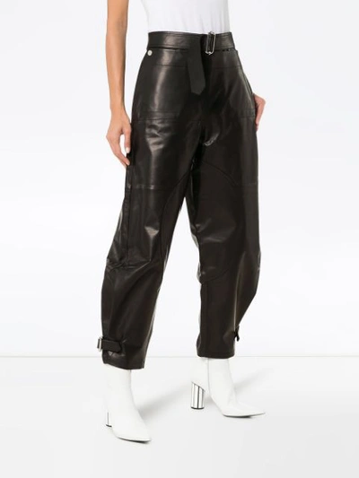 Shop Jw Anderson Fold Front Belted Utility Trousers In Black
