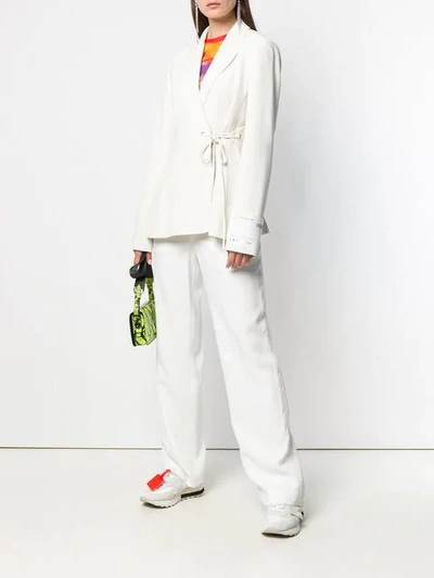 Off-white Wrap-around Blazer In White