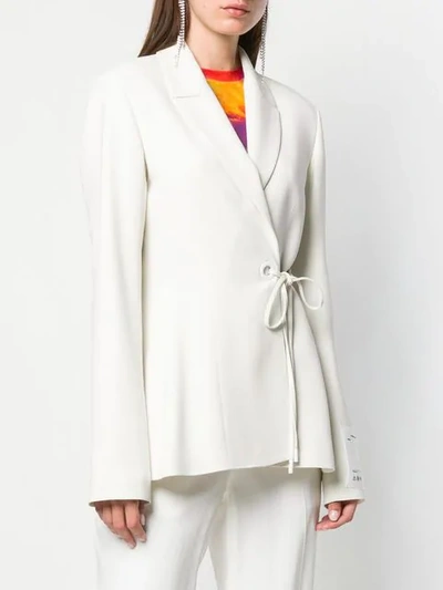 Off-white Wrap-around Blazer In White