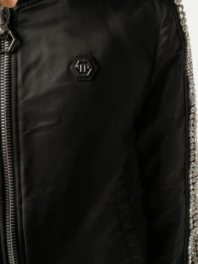 Shop Philipp Plein Embellished Bomber Jacket In Black