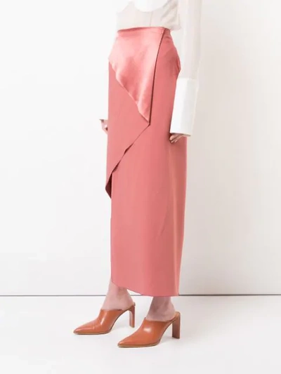 Shop Dion Lee Bias Fold Skirt In Pink