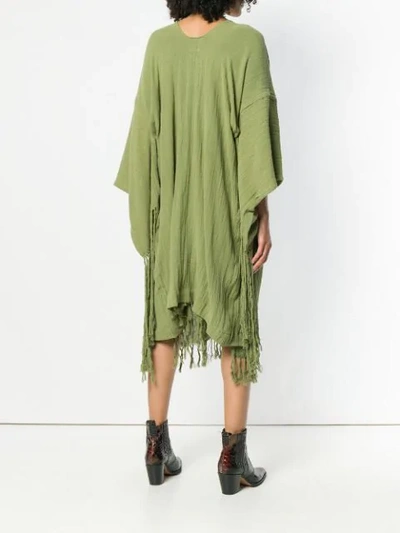 Shop Caravana Fringed Midi Jacket In Green