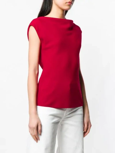 Shop Theory Boat Neck Top In Red