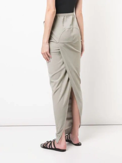 Shop Rick Owens Fitted Maxi Skirt In Grey