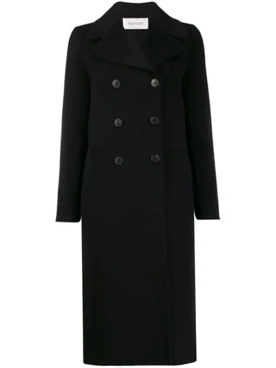 Shop Valentino Cashmere Double-breasted Coat In Black