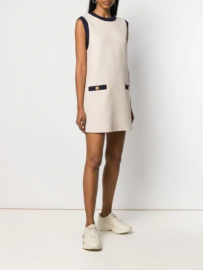 Shop Gucci Classic Shift Dress In Neutrals