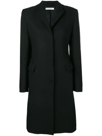 Shop Versace Collection Single Breasted Coat - Black