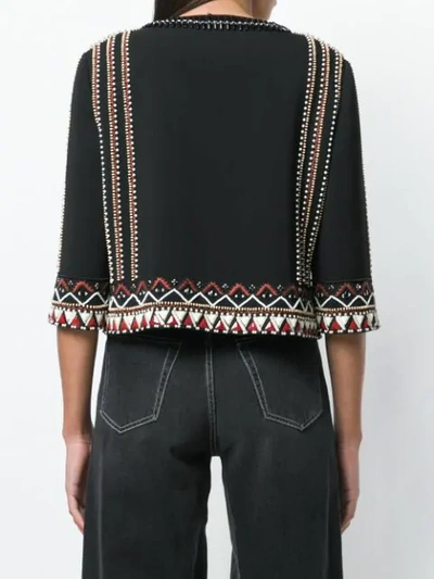 Shop Alberta Ferretti Bead Embroidered Jacket In Black