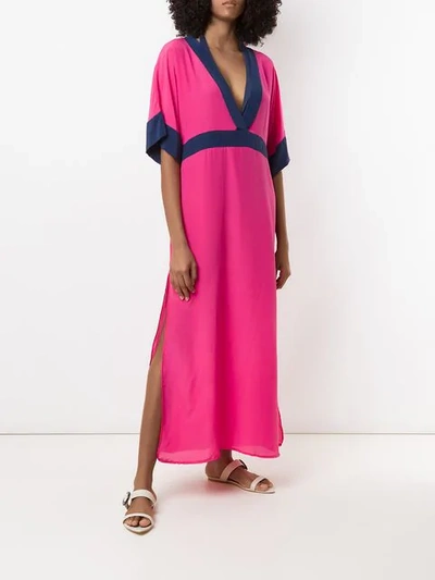 Shop Brigitte Silk Midi Dress In Pink