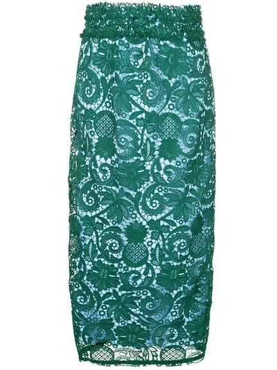Shop N°21 Patterned Pencil Skirt In Green