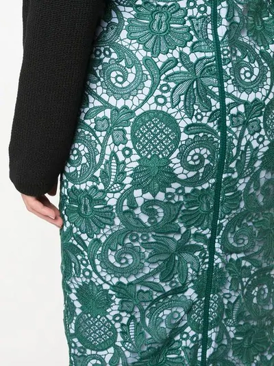 Shop N°21 Patterned Pencil Skirt In Green