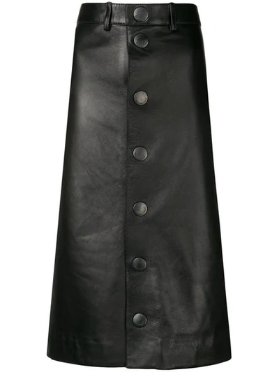Shop Balenciaga Lambskin Pencil Skirt In Black