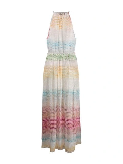 Shop Missoni Tie Neck Dress In Blue