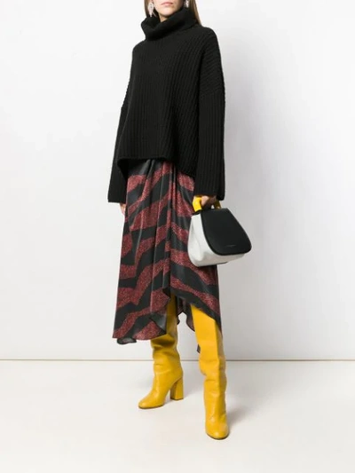 Shop Isabel Marant Asymmetric Printed Skirt In Black