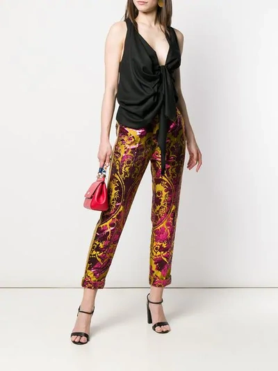 Shop Dolce & Gabbana Slim Jacquard Trousers In Pink