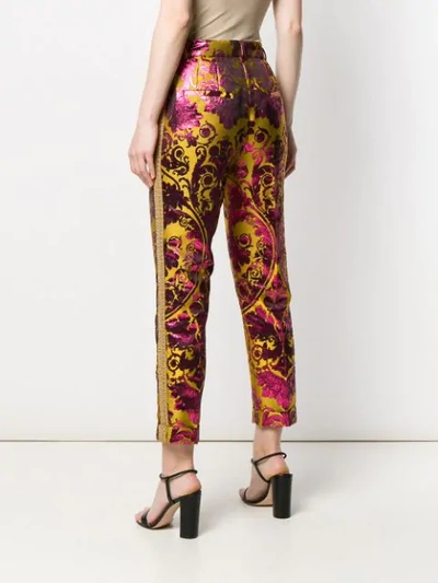 Shop Dolce & Gabbana Slim Jacquard Trousers In Pink