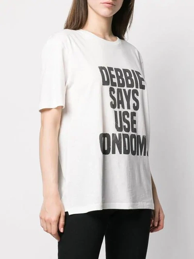 Saint Laurent Debbie Says Use Condoms T-shirt In White | ModeSens