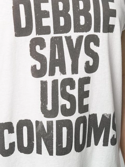 Shop Saint Laurent Debbie Says Use Condoms T-shirt In White