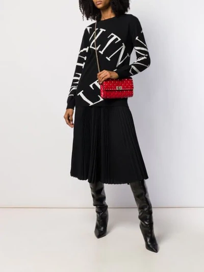Shop Valentino Vltn Knitted Jumper In 0na Black