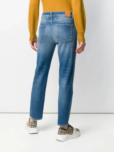 Shop Closed Stonewashed Cropped Jeans In Blue