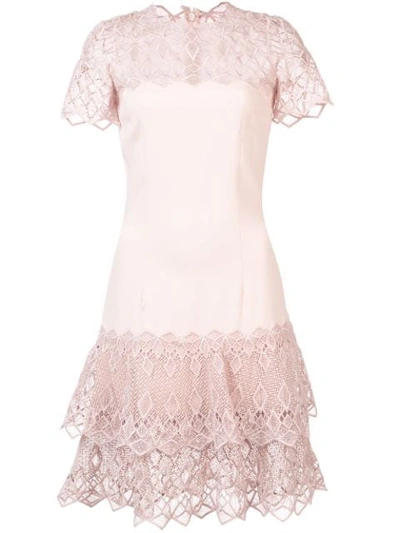 Shop Jonathan Simkhai Diamond Crepe Mini Dress In Pink
