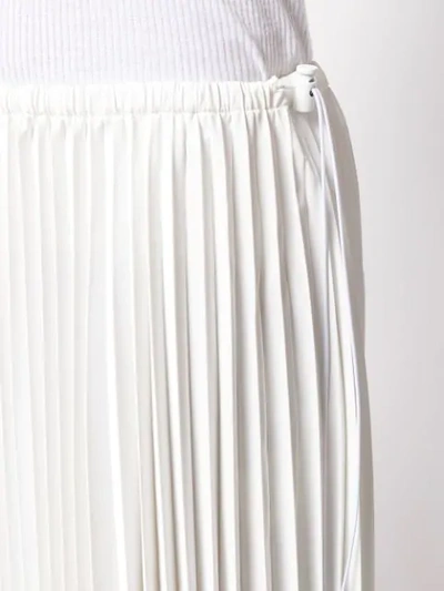 Shop Fendi Pleated Midi Skirt In White