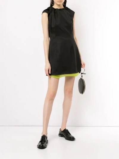 Shop Yang Li Drawstring-neck Long-length Blouse In Black