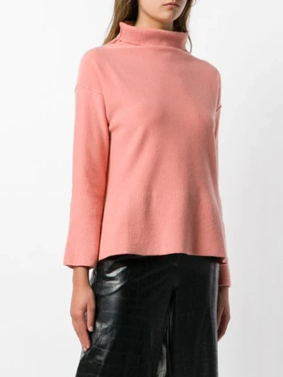 Shop Antonelli Turtleneck Fine Knit Sweater In Pink