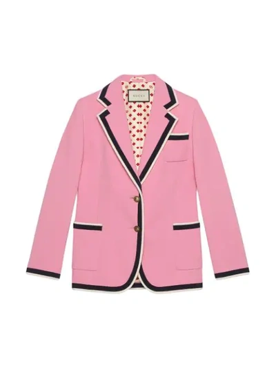 Shop Gucci Stretch Viscose Jacket In Pink