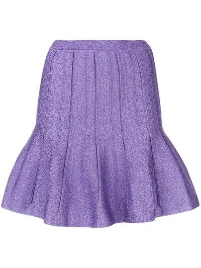 Shop Alberta Ferretti Ruffled Mini Skirt In Purple