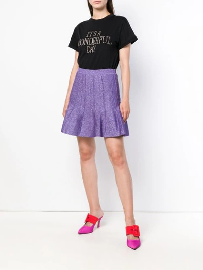 Shop Alberta Ferretti Ruffled Mini Skirt In Purple