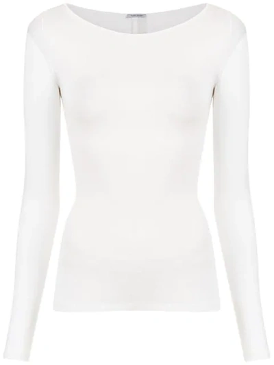 Shop Tufi Duek Long Sleeved Top In White