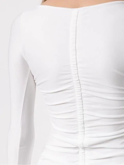 Shop Tufi Duek Long Sleeved Top In White