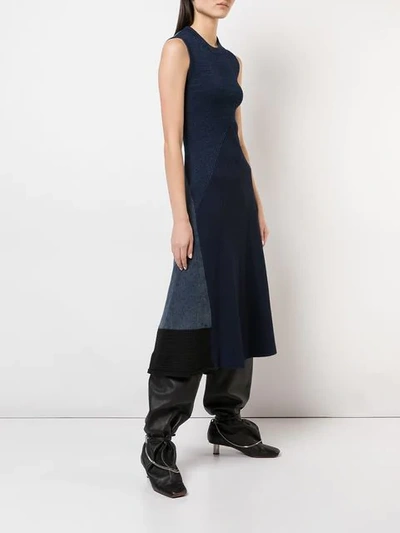 Shop Proenza Schouler Pieced Rib Knit Dress In Blue