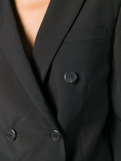 Shop Prada Double Breasted Blazer In Black