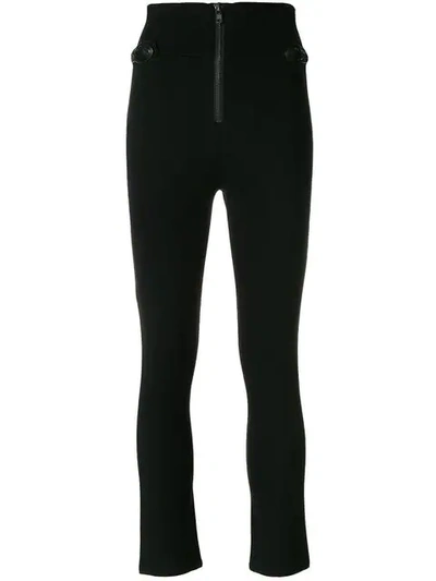 Shop Pierre Balmain Zipped Skinny Trousers In Black