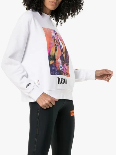 HERON PRESTON HERON BIRD PRINT SWEATSHIRT - 白色