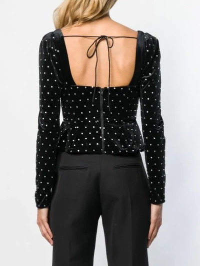 Shop Self-portrait Rhinestone-embellished Asymmetric Top In Black