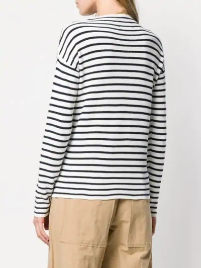 Shop Allude Horizontal Stripe Jumper In White