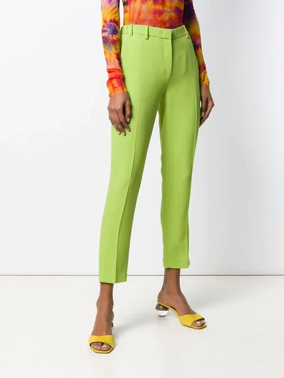 Shop N°21 Slim Tailored Trousers In Green